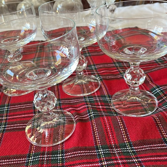 Czech Bohemian clear Crystal Goblets Sterna Design set of 4 champagne coups - Picture 7 of 8